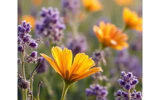 Vibrant close-up of Colorado native wildflowers and grasses, illustrating biodiversity and drought resilience.