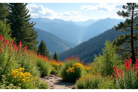 Lush garden thriving above 8,000 feet with native flowers and shrubs