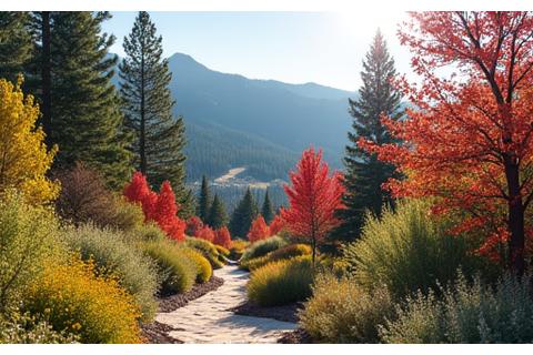 Four season progression of a Colorado mountain garden