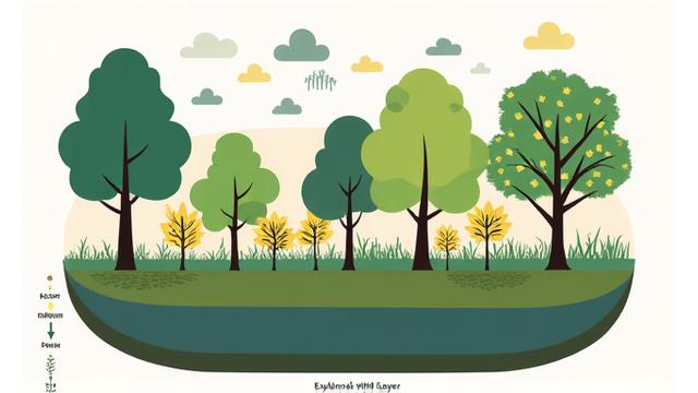 Diagram illustrating ecological plant groupings with different plant heights and types