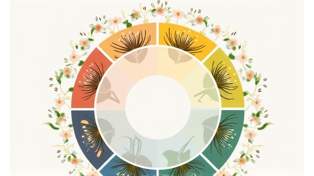 Calendar showing native plant bloom times across seasons