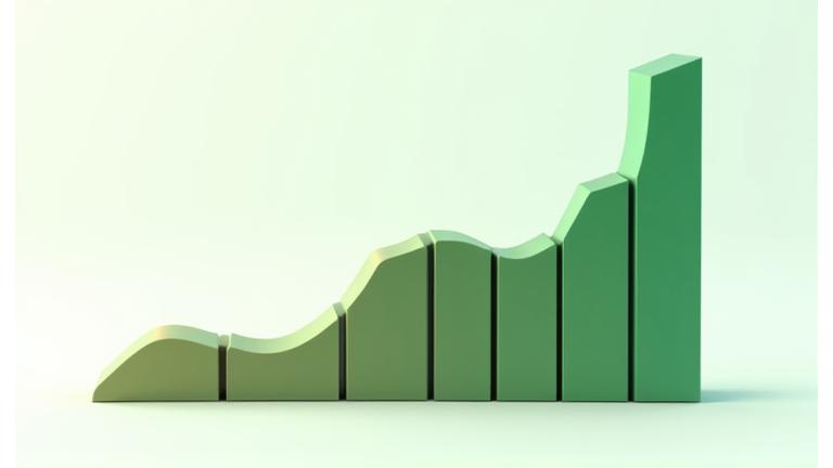 Financial chart showing return on investment for smart irrigation, depicting significant cost savings over time