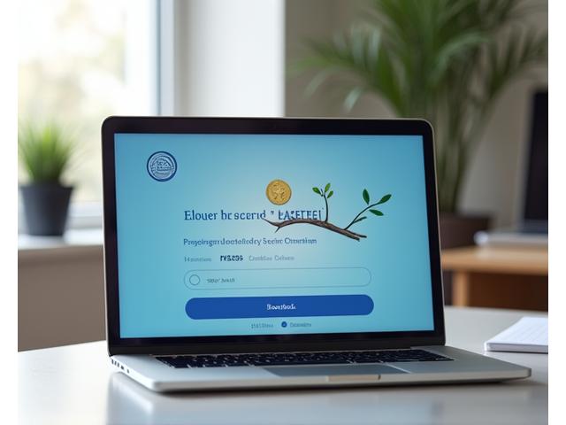 A secure payment gateway screen on a laptop, overlaid with symbols of financial security and a small plant, symbolizing trustworthy transactions.
